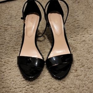 Black strappy heels
